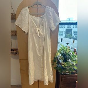 Madewell Eyelet Tie-Front Midi Dress